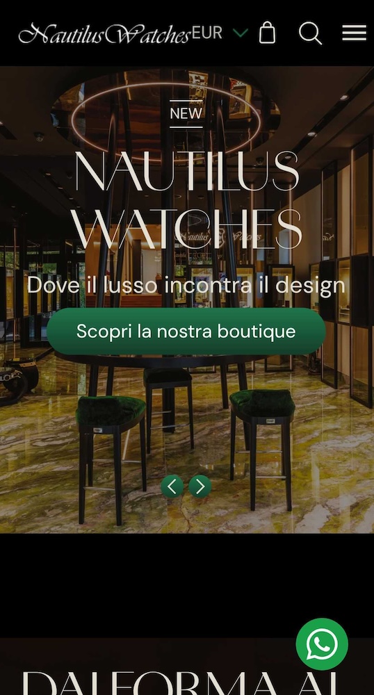 ecommerce shopify nautilus watches sviluppo
