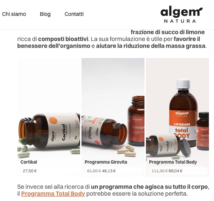 esempio schede prodotti in articolo del blog ecommerce shortcode woocommerce