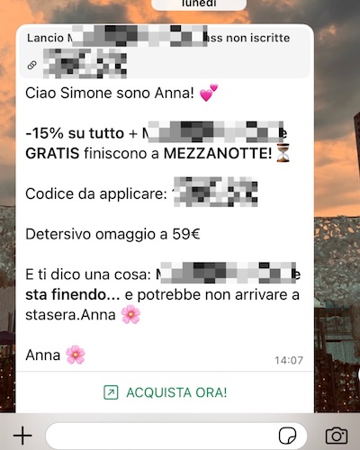 personalizzazione whatsapp business