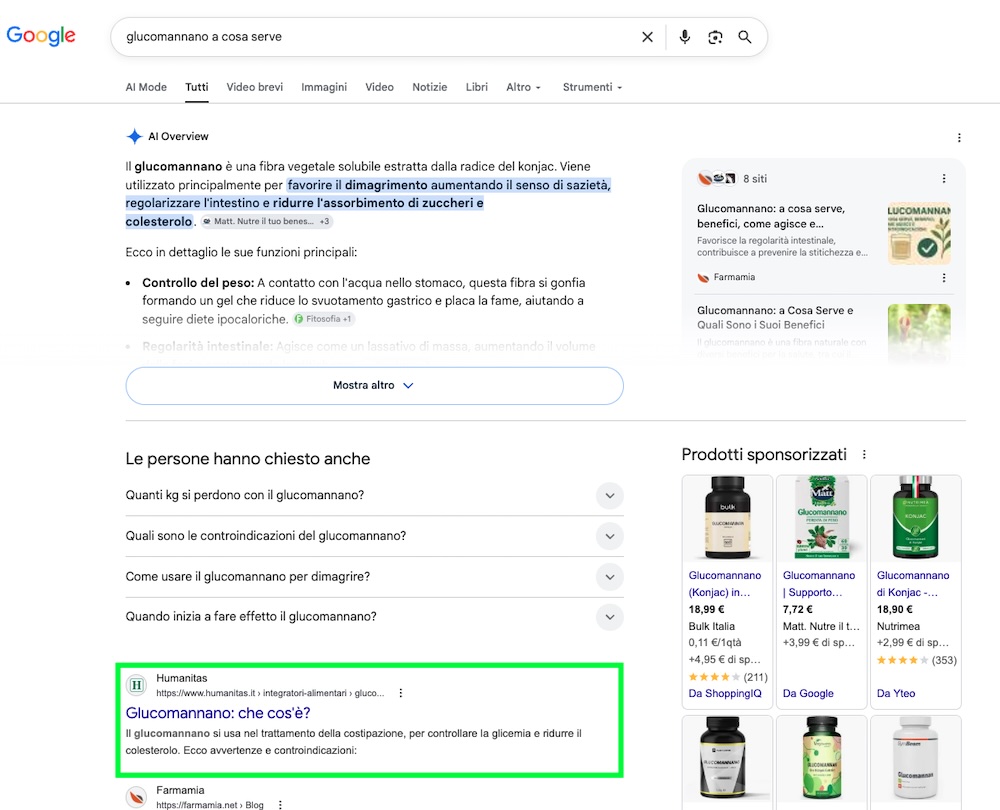 Ai overview problema per risultati organici seo